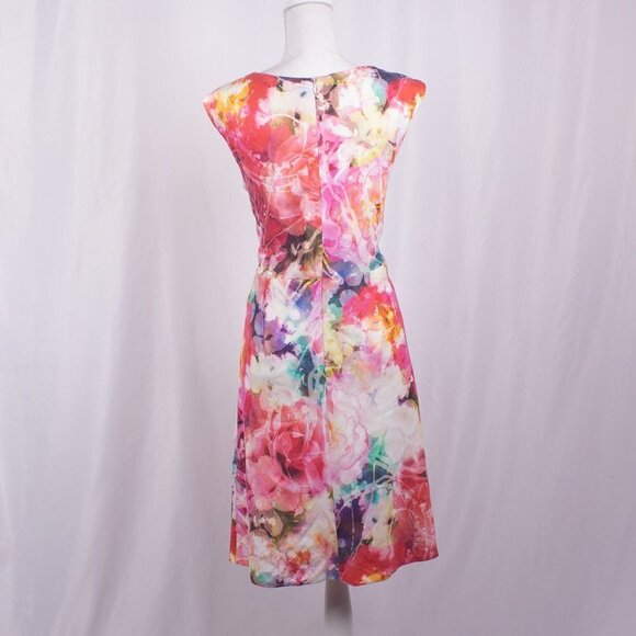 SUZI CHIN FOR MAGGY BOUTIQUE 100% Linen Draped Dress Size 14 - Picture 2 of 3